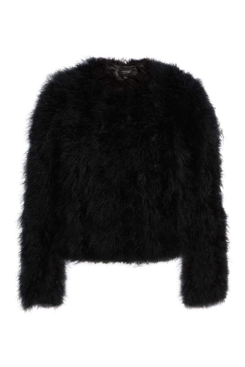 Feather Topper Jacket, Alternate, color, BLACK