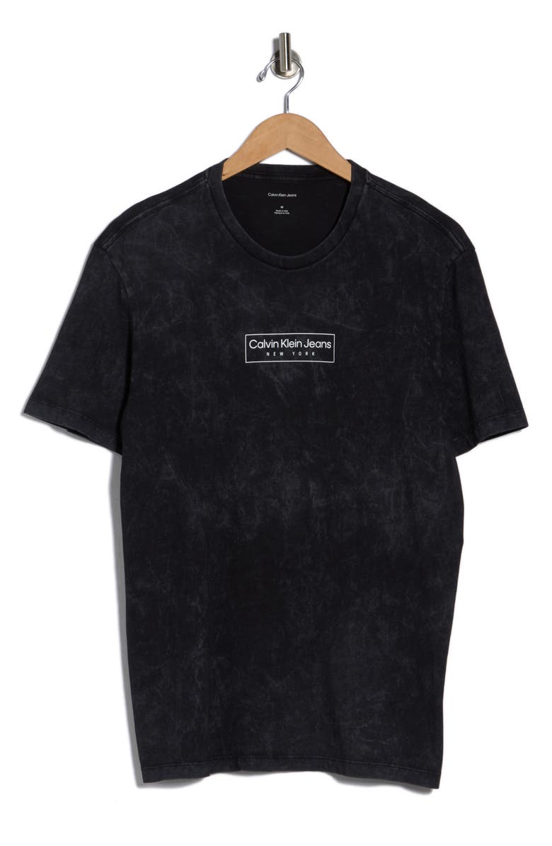 Calvin Klein Acid Wash Graphic Tee, Main, color, Black