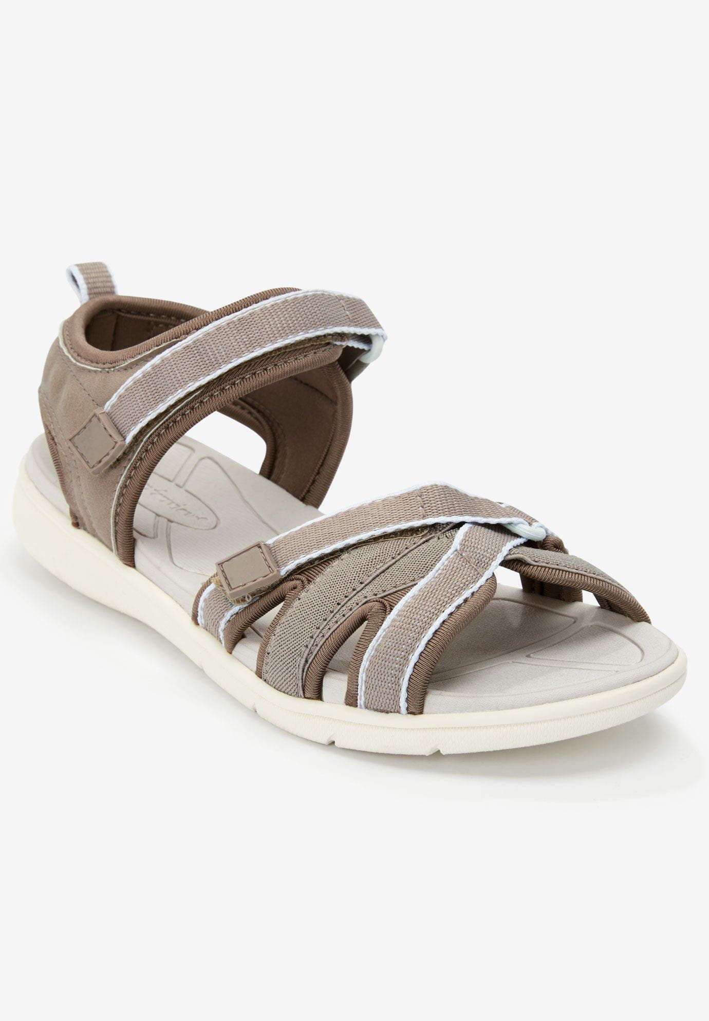 The Annora Nubuck Like Adjustable Water Friendly Sandal, Alternate, color, DARK TAN