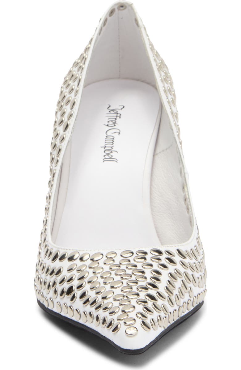 Jeffrey Campbell Risktake Stud Pointed Toe Pump, Alternate, color, White Silver