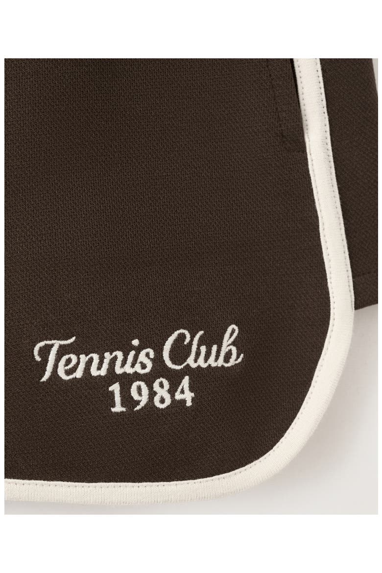 Tennis Club Shorts, Alternate, color, BROWN