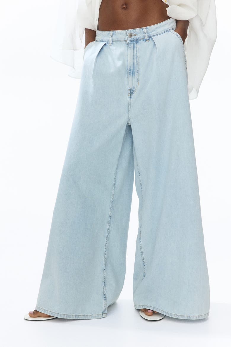 Extra-wide Regular-waist Jeans, Alternate, color, Light denim blue