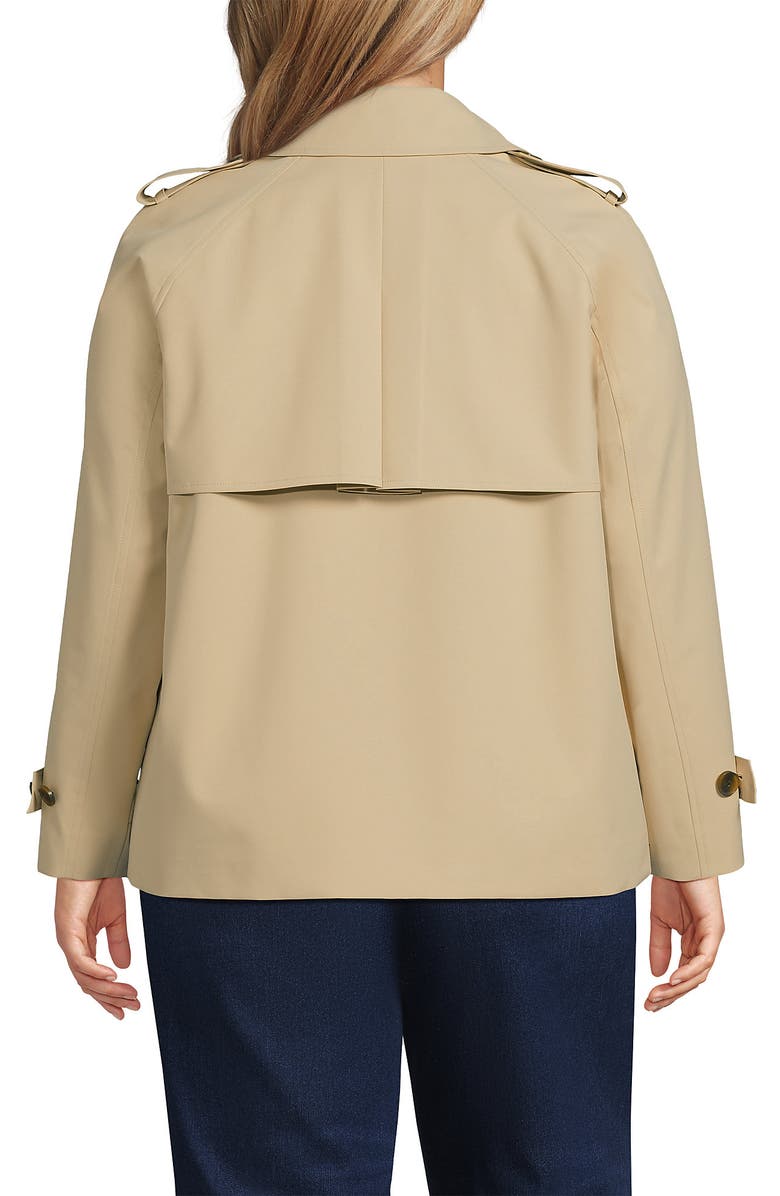 Lands' End Plus Size Trench Rain Jacket, Alternate, color, Champagne
