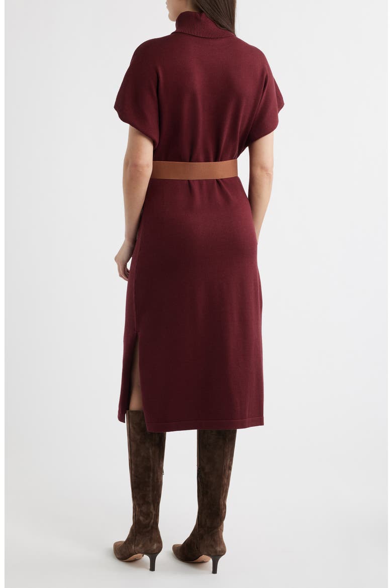 Turtleneck Midi Sweater Dress, Alternate, color, BURGUNDY