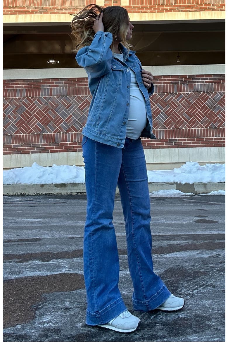 Wide Hem Flare Maternity Jeans, Alternate, color, Blue