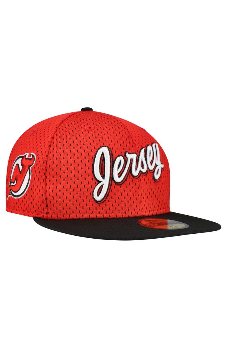 New Era Men's New Era Red/Black New Jersey Devils Mesh Crown Two-Tone 59FIFTY Fitted Hat, Main, color, Red
