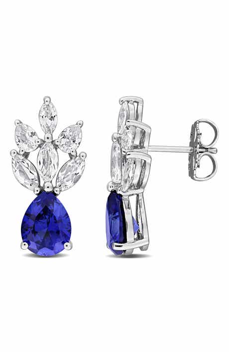 Lab Created Sapphire Drop Earrings