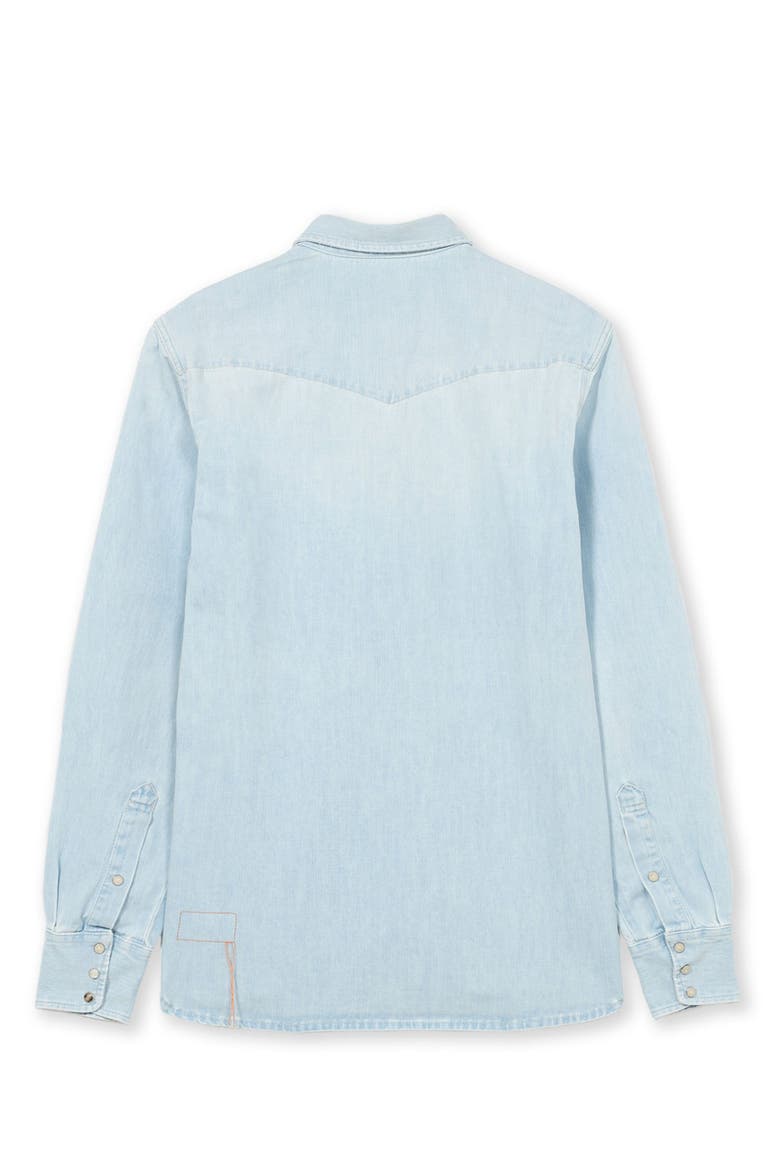 Texj Texan Bleach Wash Denim Shirt, Alternate, color, PALE BLUE