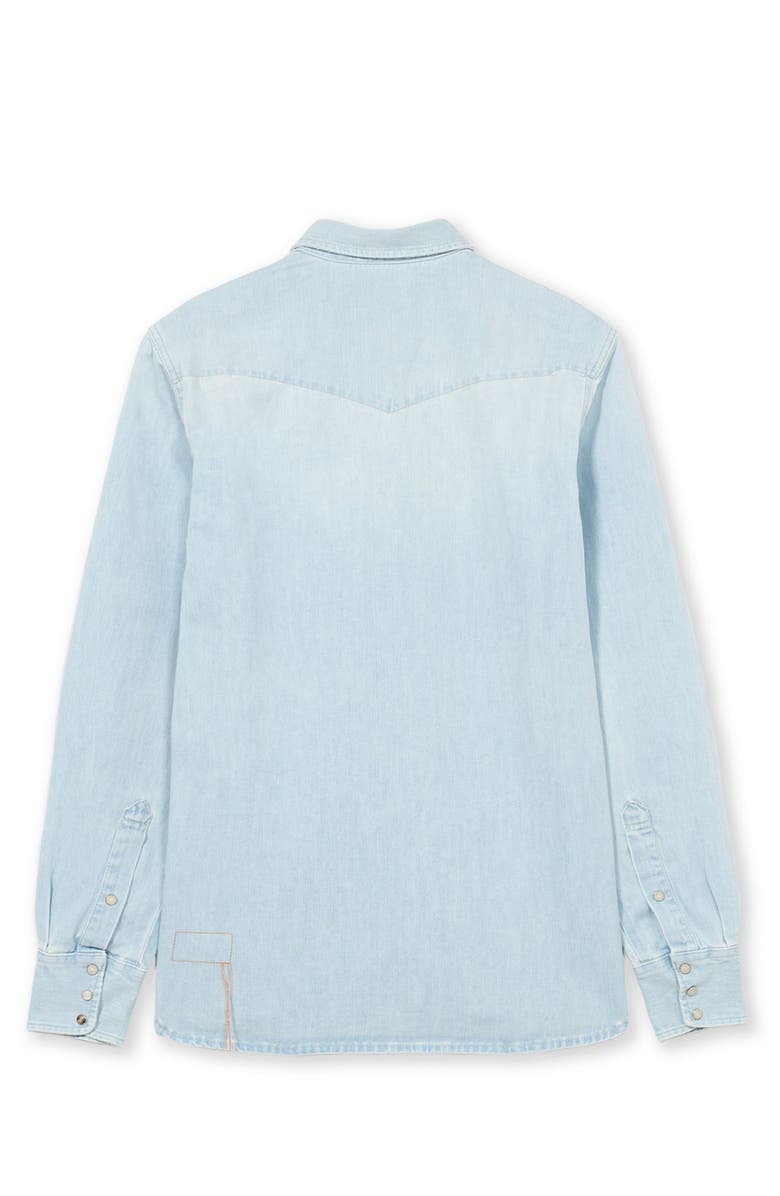 Fortela Texj Texan Bleach Wash Denim Shirt, Alternate, color, Pale Blue