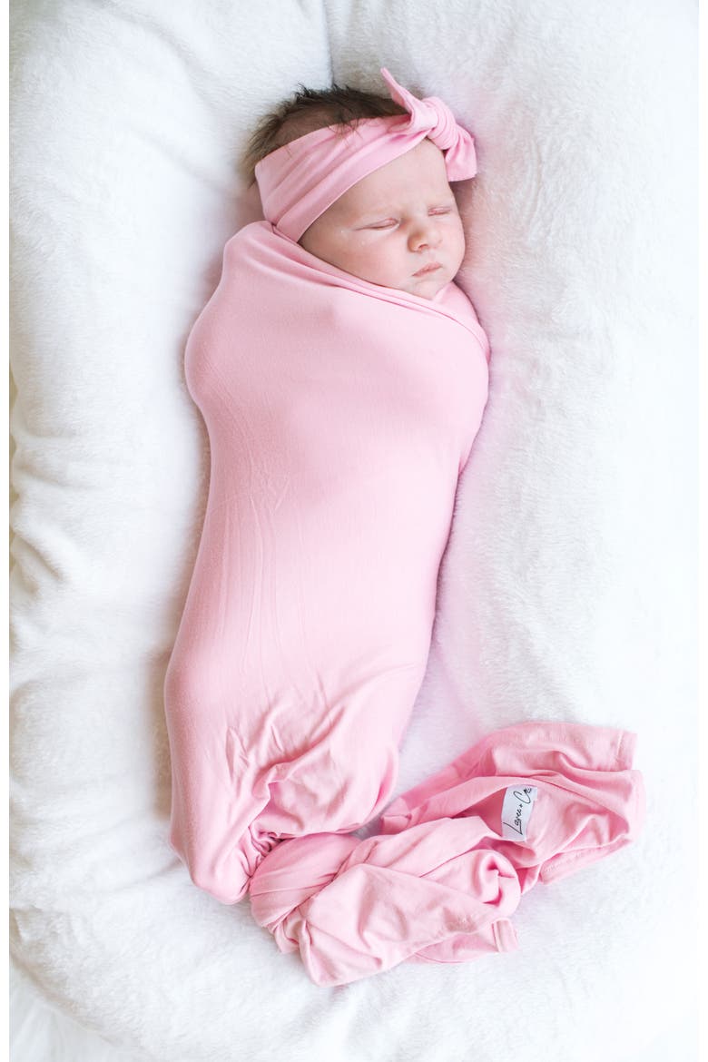 Lillian Pink Swaddle + Headband Set, Alternate, color, Pink