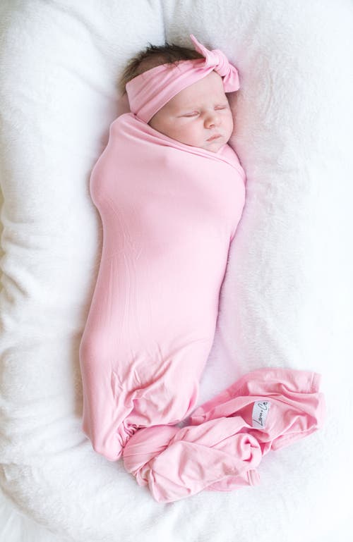 Laree + Co Lillian Pink Swaddle + Headband Set In Pink