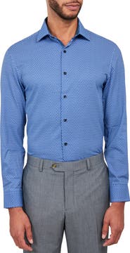 W.R.K Dot Geo Print Stretch Performance Dress Shirt