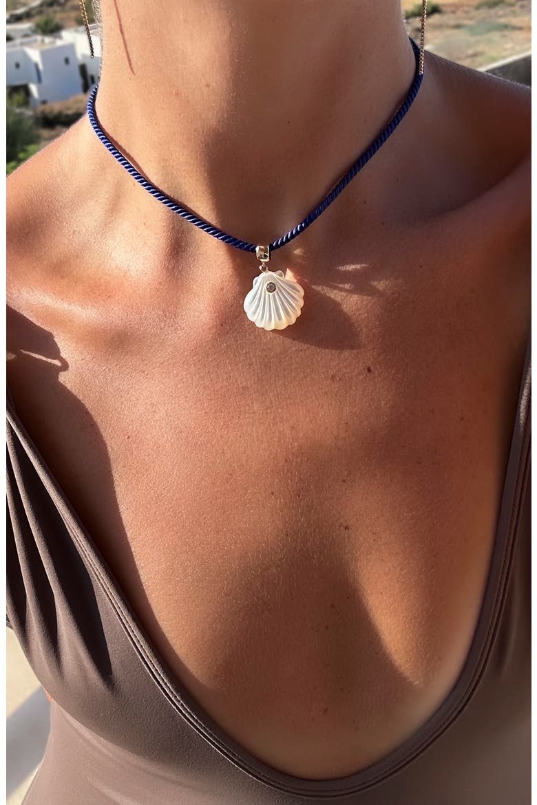 Coquille Bail Charm, Alternate, color, MOTHER OF PEARL