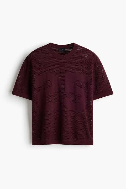 Relaxed Fit Boxy Hole-knit T-shirt