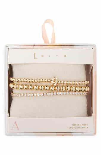 Leith 3-Pack Initial Bead Bracelet