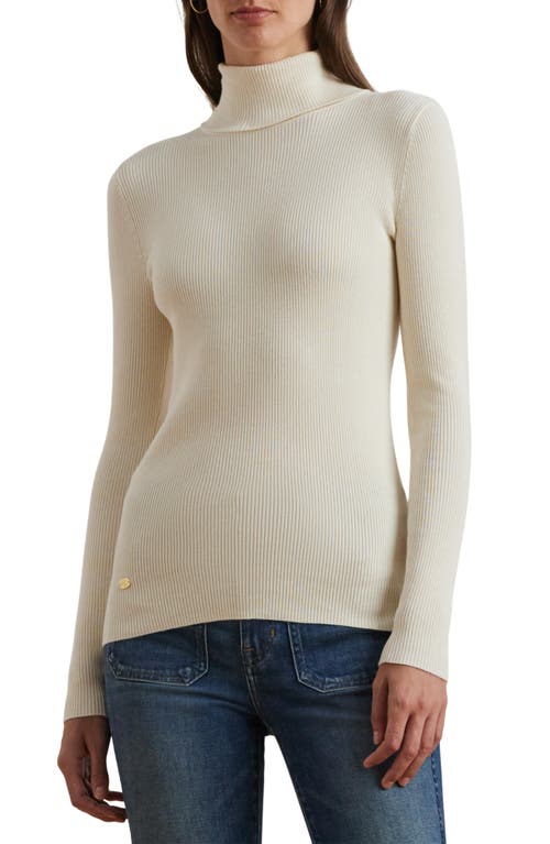 Lauren Ralph Lauren Ribbed Turtleneck Sweater in Mascarpone Cream 