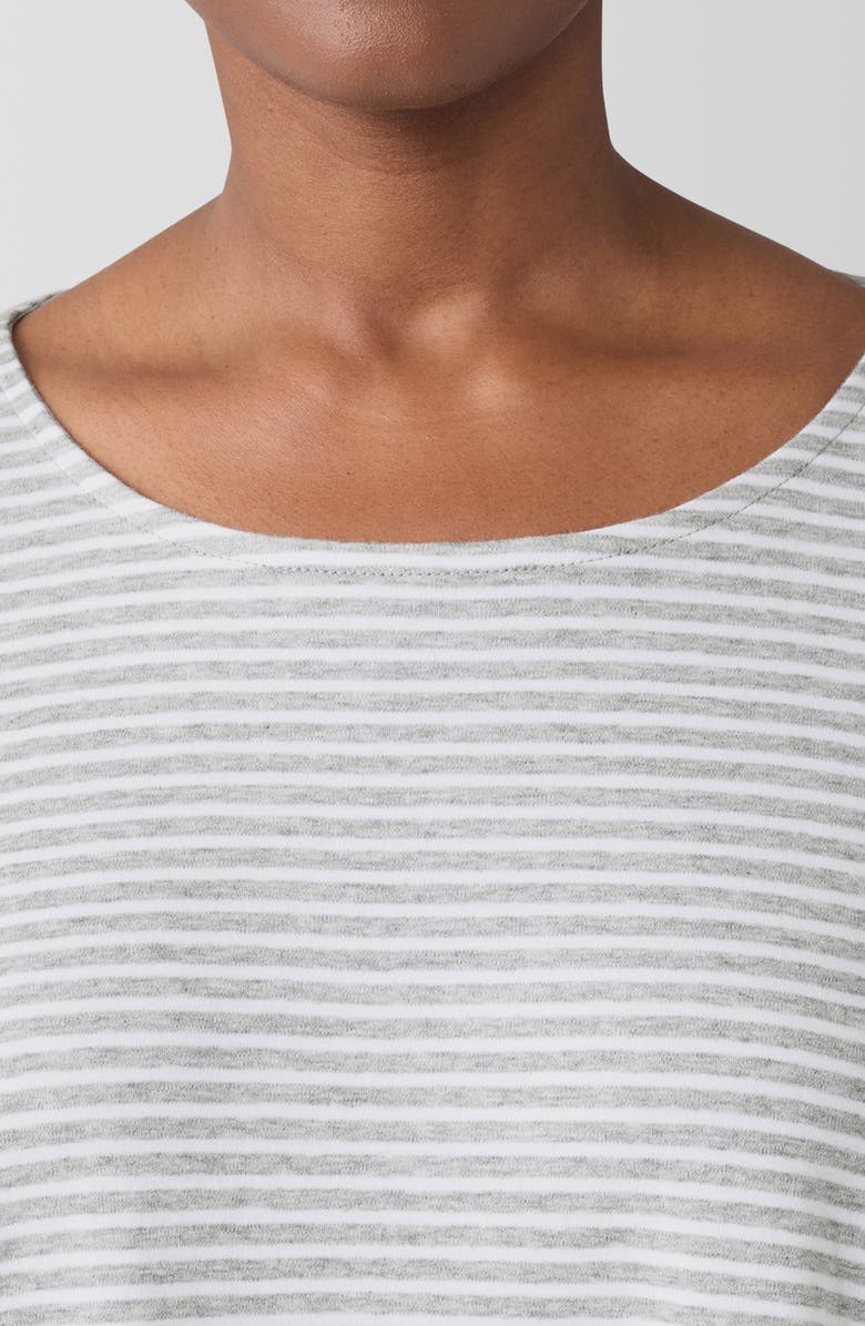 EILEEN FISHER SLEEP Stripe Jewel Neck Sleep Dress, Alternate, color, Dark Pearl