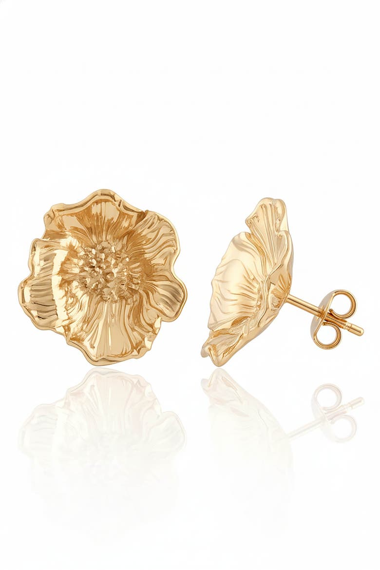 Poppy Studs Gold, Main, color, Gold