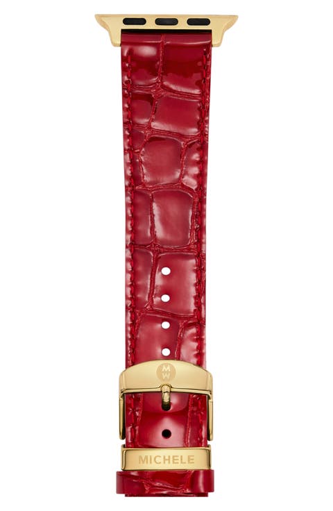 Croc Embossed Leather 20mm Apple Watch® Watchband