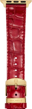 MICHELE Croc Embossed Leather 20mm Apple Watch® Watchband