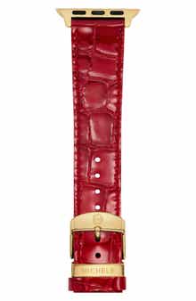MICHELE Croc Embossed Leather 20mm Apple Watch® Watchband