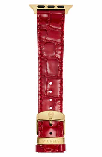 MICHELE Croc Embossed Leather 20mm Apple Watch® Watchband