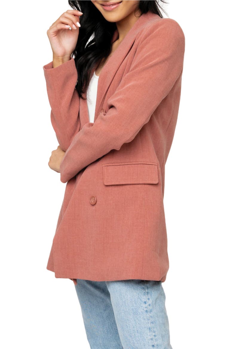 Double Breasted Blazer, Alternate, color, MARSALA