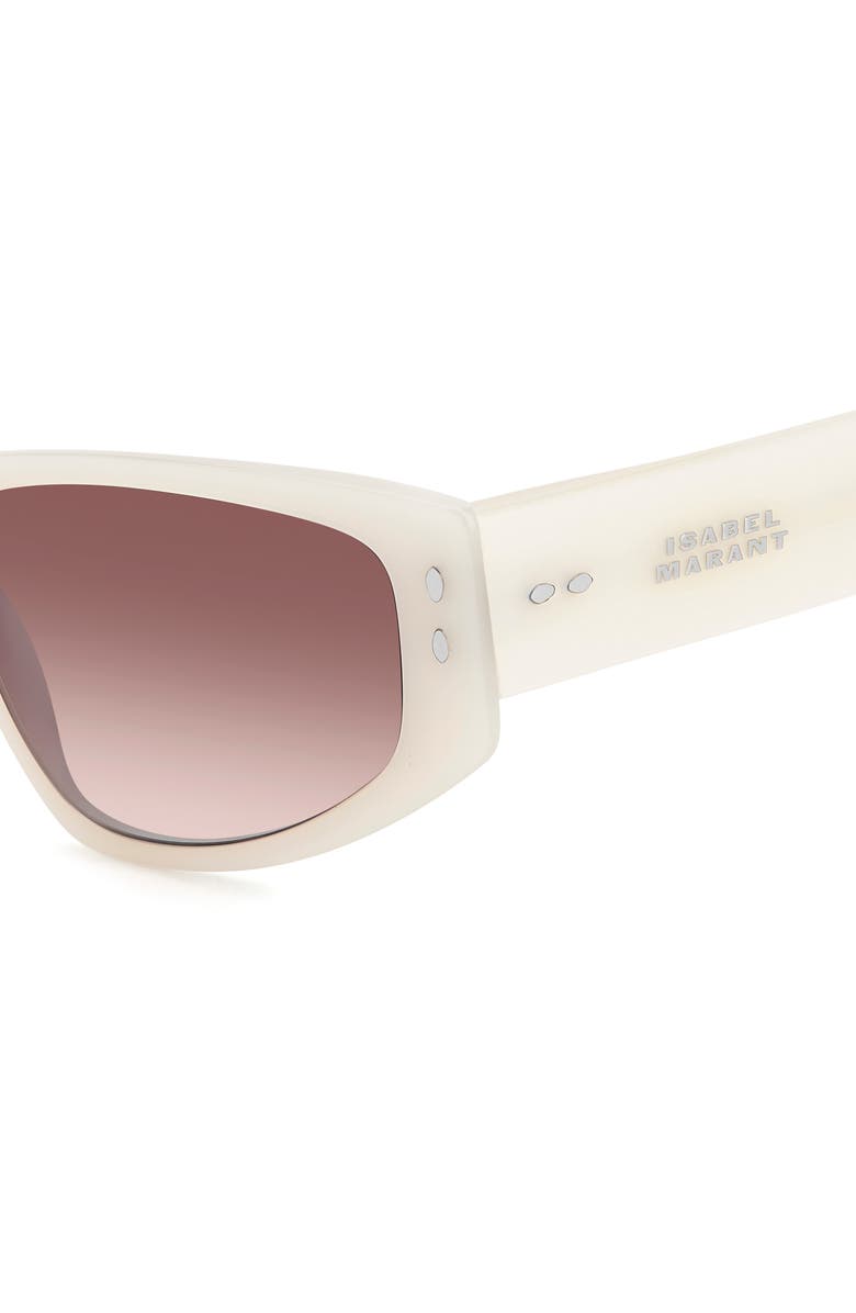 Isabel Marant 57mm Rectangle Sunglasses, Alternate, color, Pearled White
