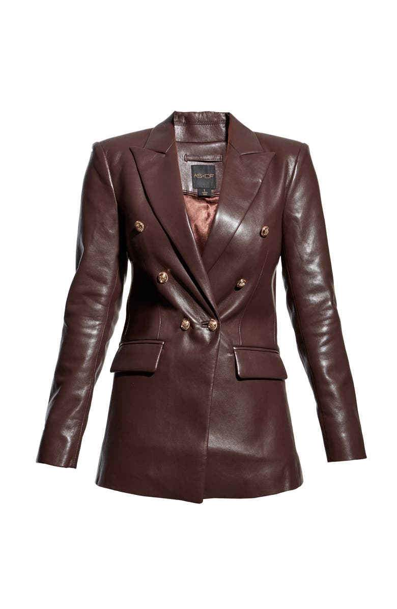 AS by DF Beck Recycled Leather Blazer, Alternate, color, Mahogany