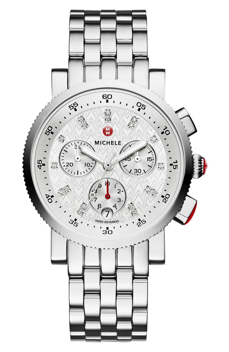 MICHELE Sport Sail Chronograph Watch Head, 38mm, Alternate, color, 