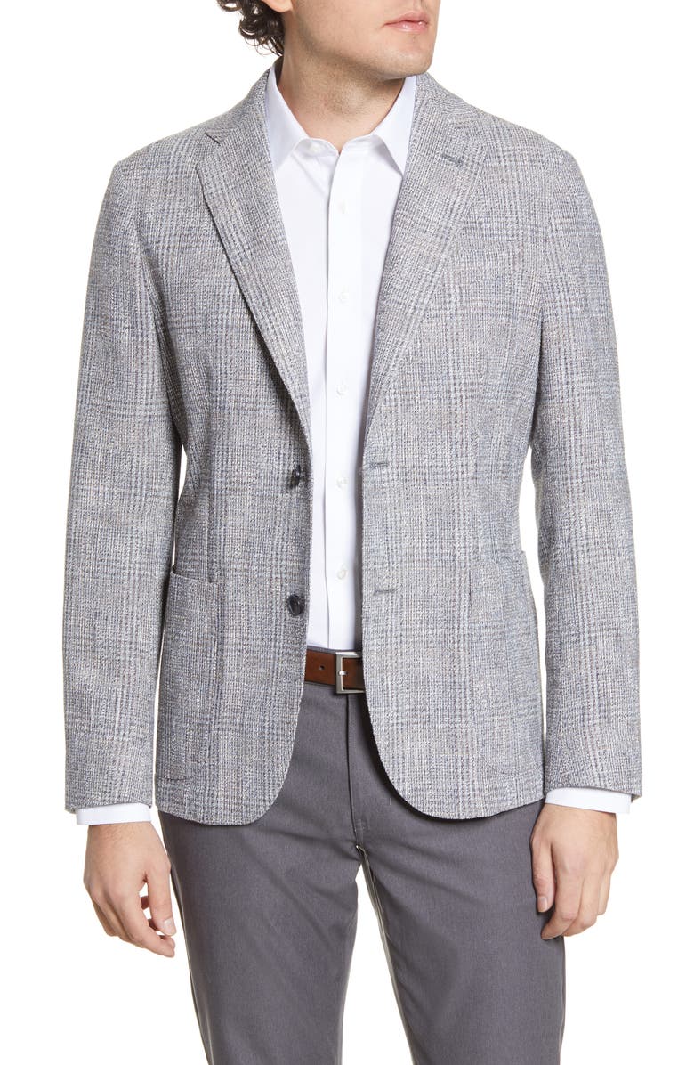 Nordstrom Signature Trim Fit Plaid Sport Coat, Main, color, 