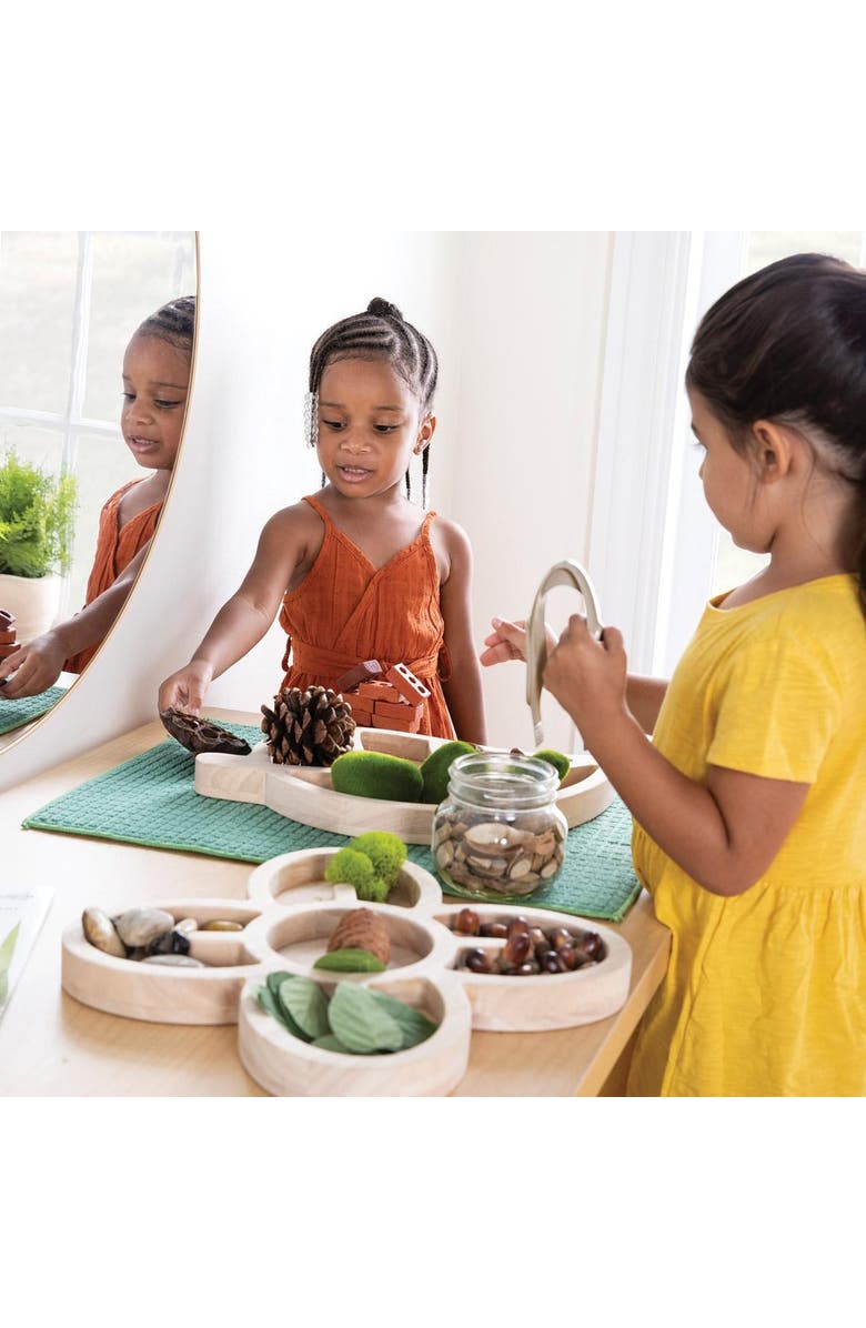 Kaplan Early Learning Company Loose Parts Organic Wooden Trays - Set of 3, Alternate, color, Beige
