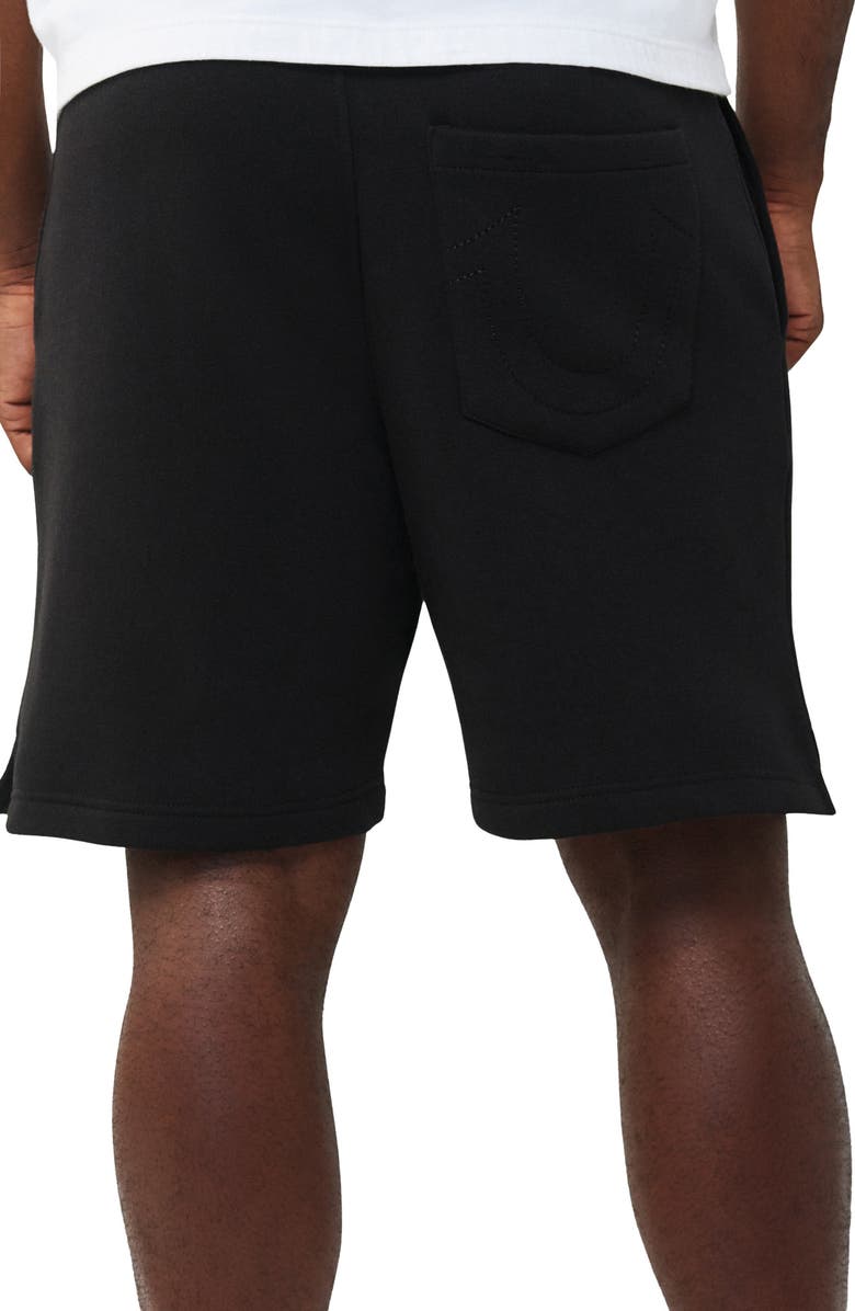 True Religion College Sweat Shorts, Alternate, color, Jet Black