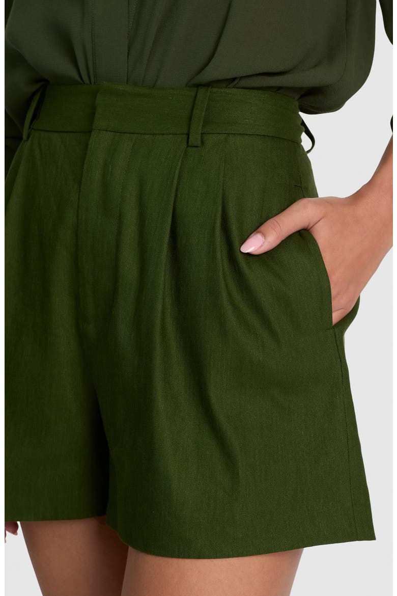 Conry Relaxed High Waist Shorts, Alternate, color, DARK FERN