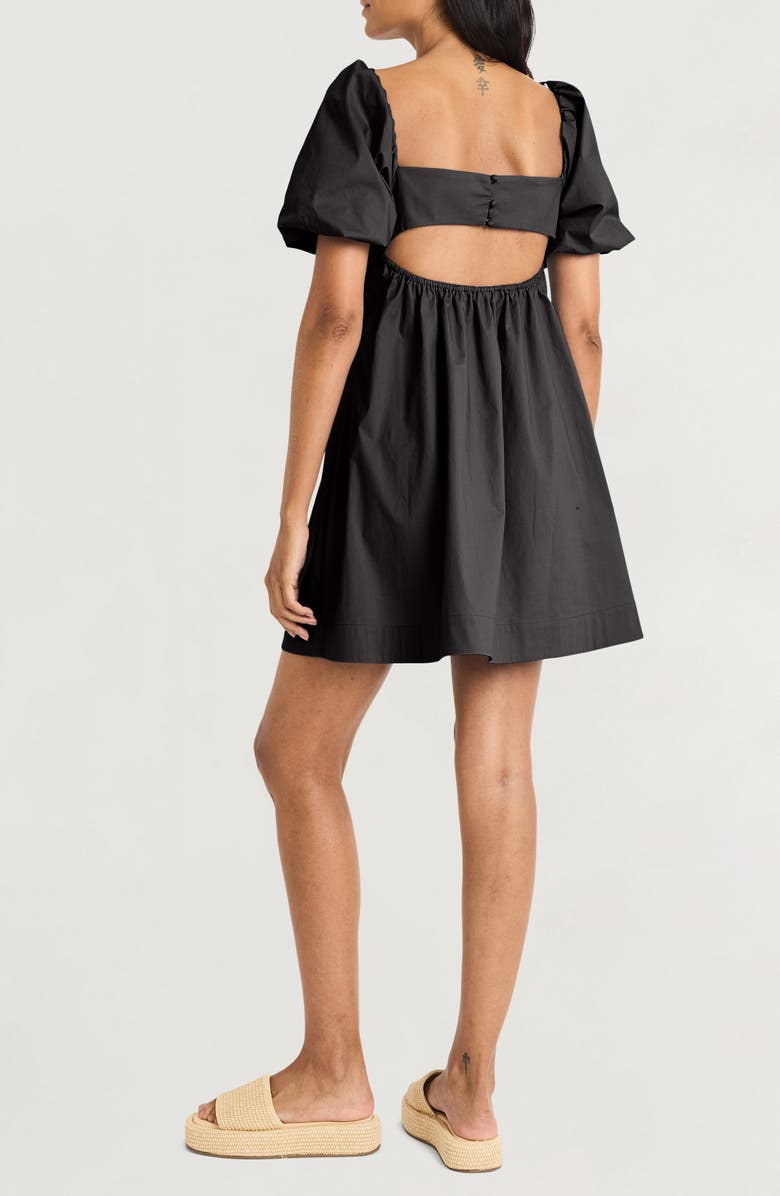 The Good Journey Bubble Sleeve Minidress, Alternate, color, Black