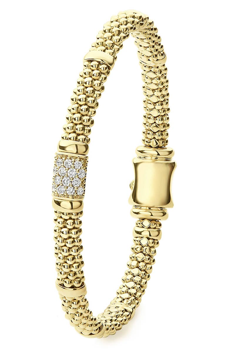 LAGOS 18K Gold Caviar Pavé Diamond Bracelet, Alternate, color, 