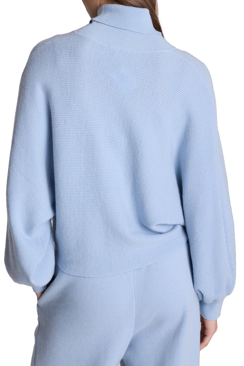 Shaker Crop Turtleneck Sweater, Alternate, color, SERENE BLUE