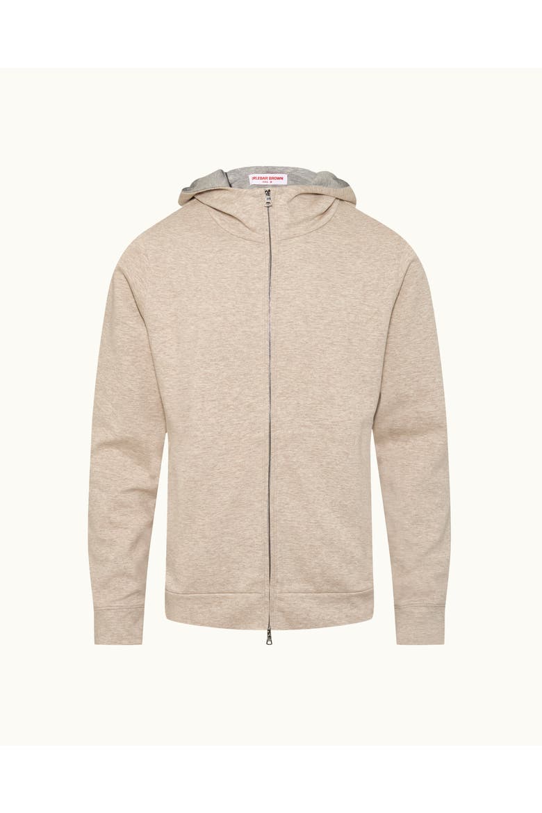 Mathers Cashmere Classic Fit Cashmere Blend Zip Through Hoodie, Alternate, color, BISCUIT MELANGE