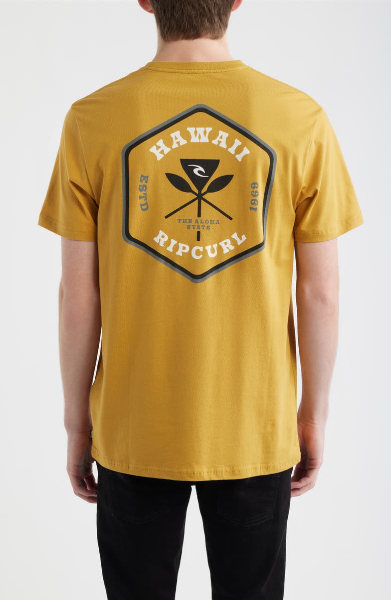 Rip Curl Hawaii Badge Graphic T-Shirt, Alternate, color, Mustard