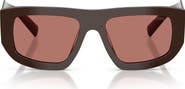 Prada 53mm Irregular Shield Sunglasses