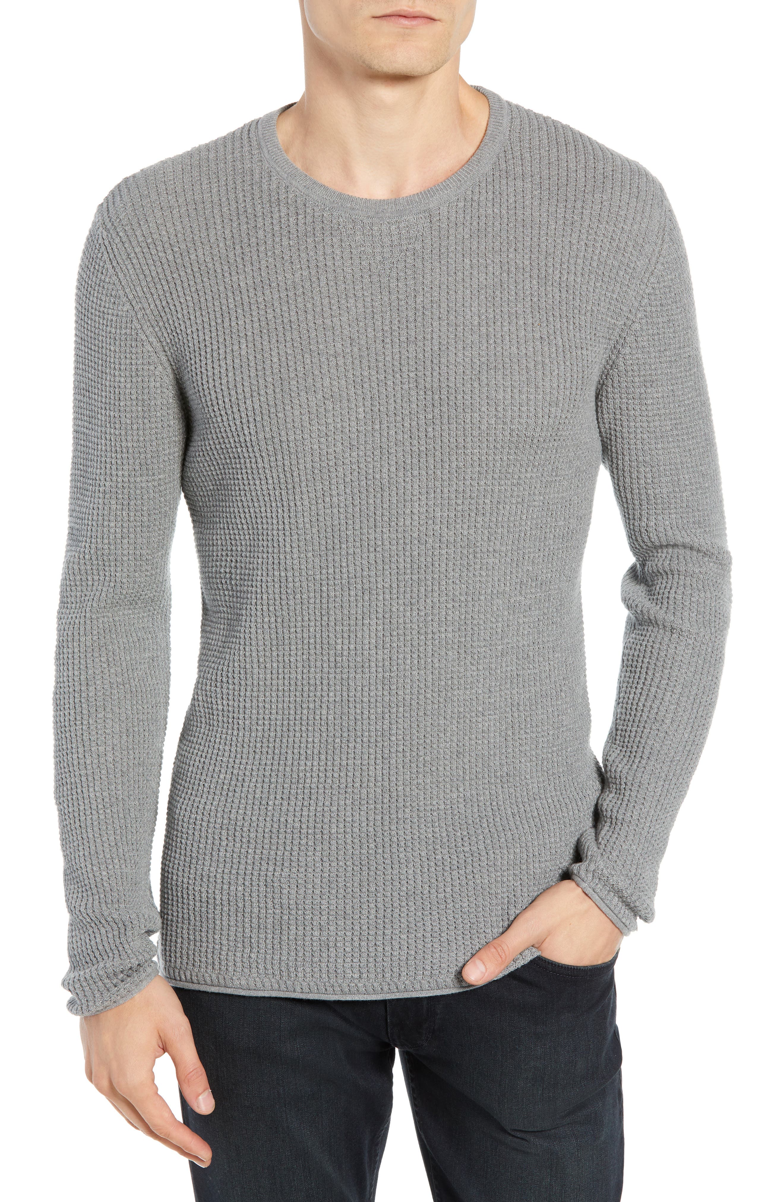 Regular Fit Waffle Crewneck Pullover