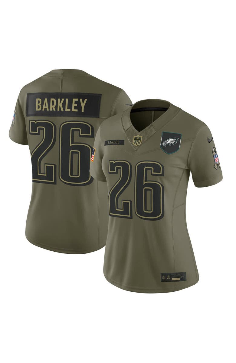 Nike Women's Nike Saquon Barkley Olive Philadelphia Eagles 2025 Salute to Service Limited Jersey, Main, color, Olive