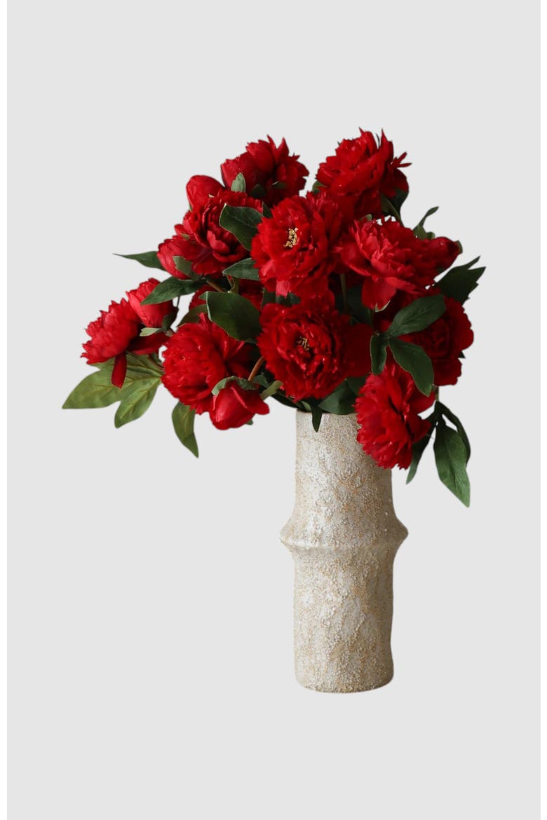 Dark Red Peony Bouquet, Alternate, color, Red