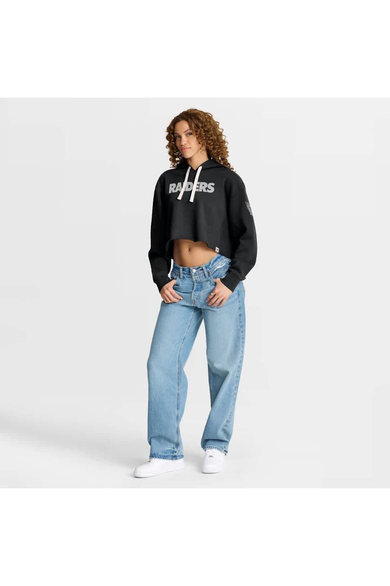 Women's Fanatics Black Las Vegas Raiders Oversized Hometown Heritage Cropped Hoodie, Alternate, color, Black