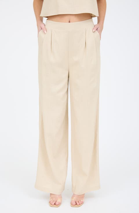 Solid Wide Leg Pants