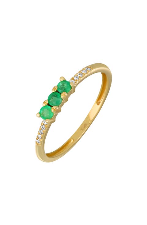 El Mar 18K Gold Gemstone & Diamond Stackable Ring