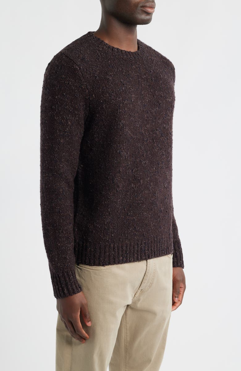 Nordstrom Italian Merino Wool Blend Crewneck Sweater, Alternate, color, Brown Marl