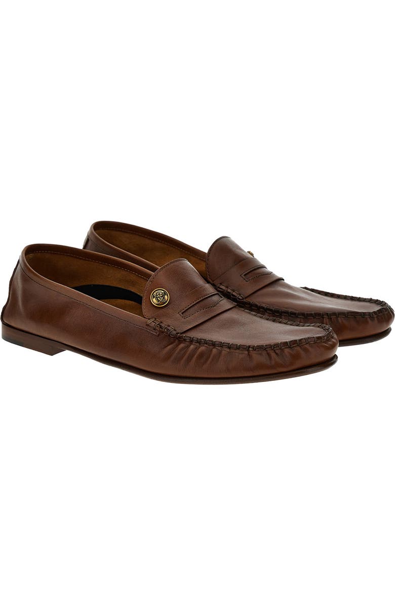 Versace Medusa Penny Loafer, Main, color, Rovere-Gold