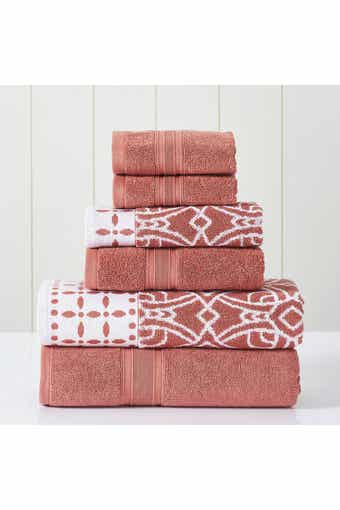 Modern Threads Yarn Dyed Jacquard/Solid Towel 6-Piece Set - Monore Blue