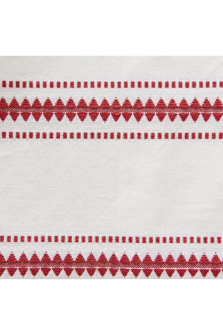 Zig Dobby Stripe Table Runner, Alternate, color, Barn Red